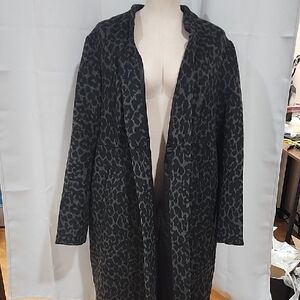 Torrid Dark Gray Animal Print Trench Coat